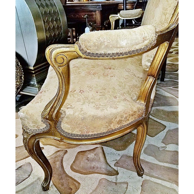 Gold French 19c Louis XV Style Settee Sofa For Sale - Image 8 of 11