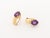 Late 20th Century 14k Yellow Gold Amethyst and Diamond Hoop Earrings For Sale - Image 5 of 7