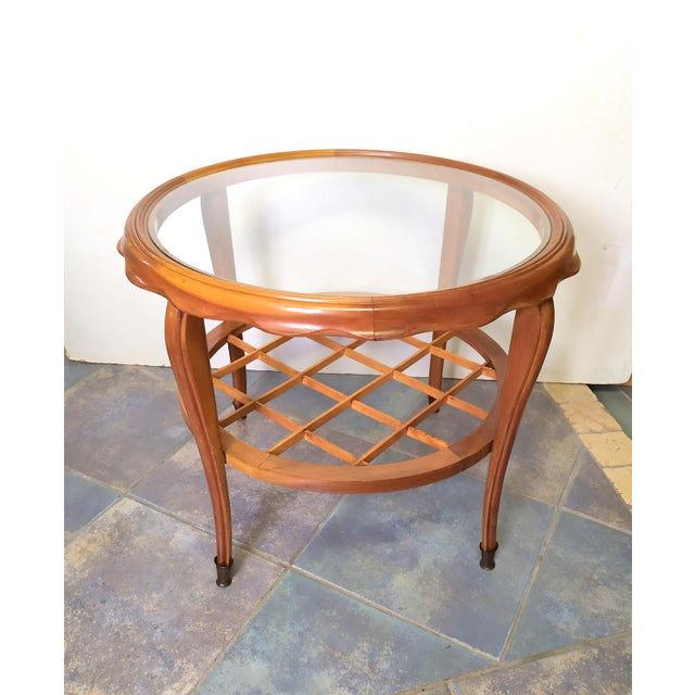 Brown Round Coffe Table by Paolo Buffa,1950 For Sale - Image 8 of 8