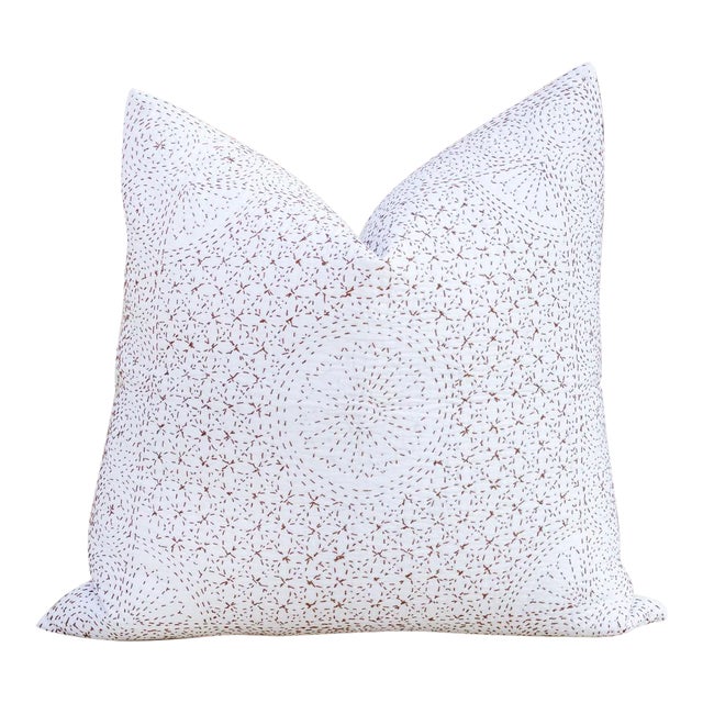 Rust Filanan Kantha Euro Pillow II For Sale