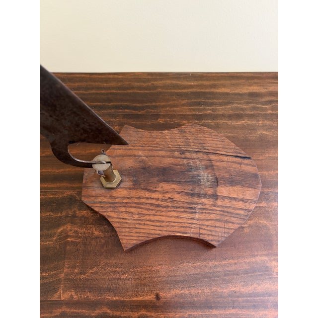 Early 20th Century Antique French Country Wooden & Iron Herb Cutter or Cheese Board For Sale - Image 5 of 9