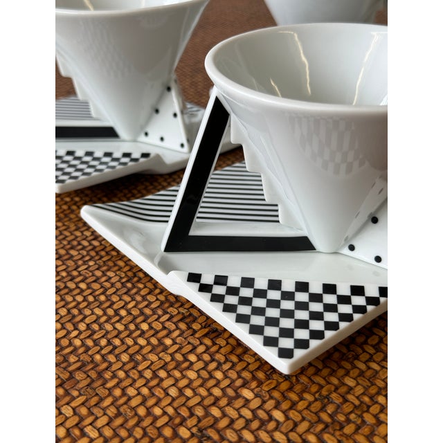1990s Memphis Style Helena Uglow "Millennium" for Mikasa Cup & Saucer Set - 8 pcs For Sale - Image 11 of 14