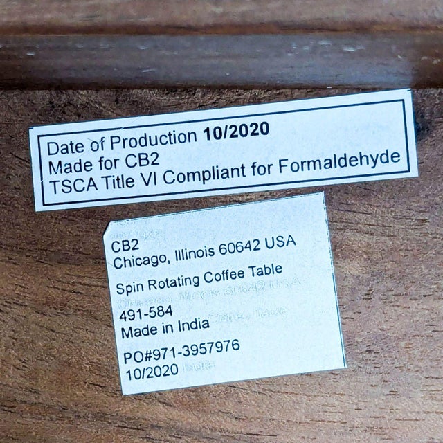 Cb2 Spin Rotating Coffee Table With Two Drawers For Sale - Image 11 of 11