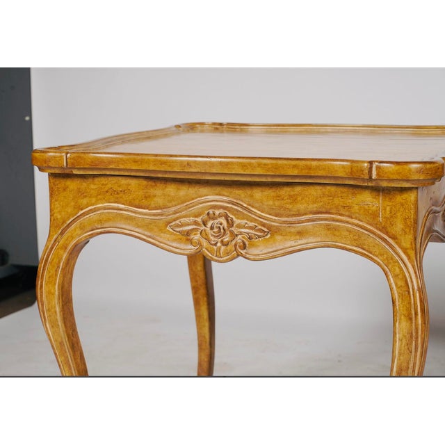 The Rothschild Collection Late 20th Century Pair of Judson Rothschild Italian Rococo Louis XV Style End Tables | Distressed Walnut Finish For Sale - Image 4 of 8
