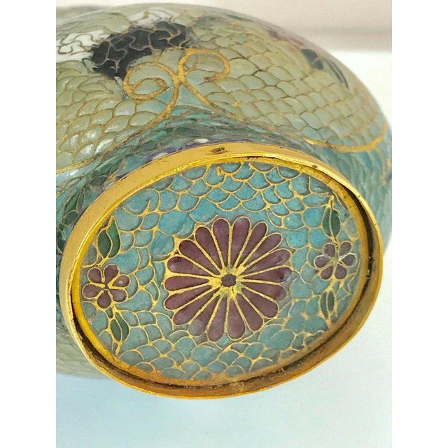 Late 20th Century Chinese Plique-√†-Jour Enamel Double Gourd Vases - a Pair For Sale - Image 4 of 13