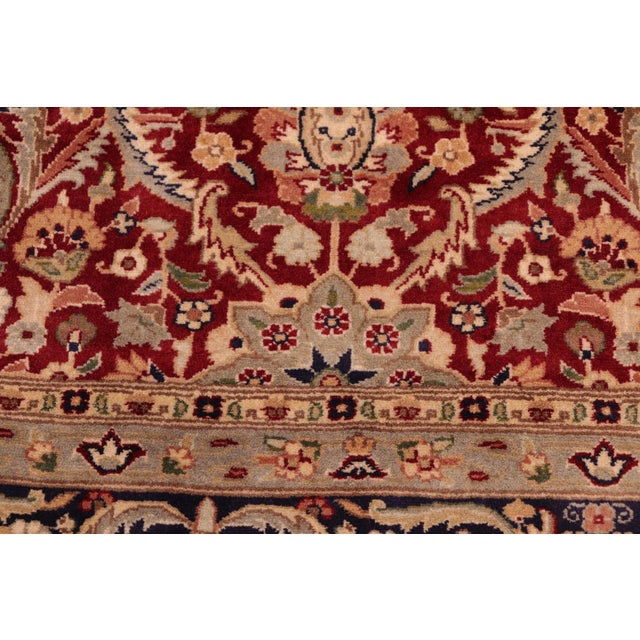 1990's Floral Pak-Persian Red/Blue Wool Rug - 6'0'' X 8'6'' For Sale In New York - Image 6 of 9