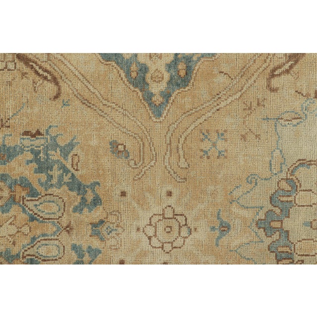 Traditional Rug & Kilim’s Oversized Oushak Style Rug in Brown & Blue With Geometric Patterns For Sale - Image 3 of 7