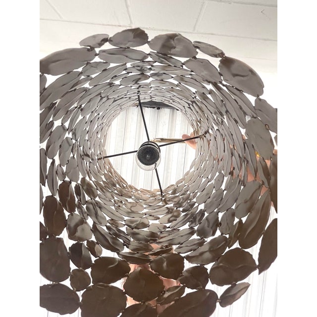 Modern Currey & Company Modern Brass Leaf Protean Pendant For Sale - Image 3 of 6