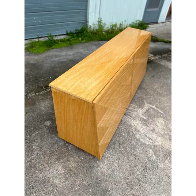 Italian Mid Century Modern Lowboy Dresser With Oblique Tapered Façade | Giorgio Collection Italy For Sale - Image 4 of 13