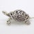 Metal Vintage Italian Handmade Genuine Silver Perforated Turtle Figurine Miniature For Sale - Image 7 of 12