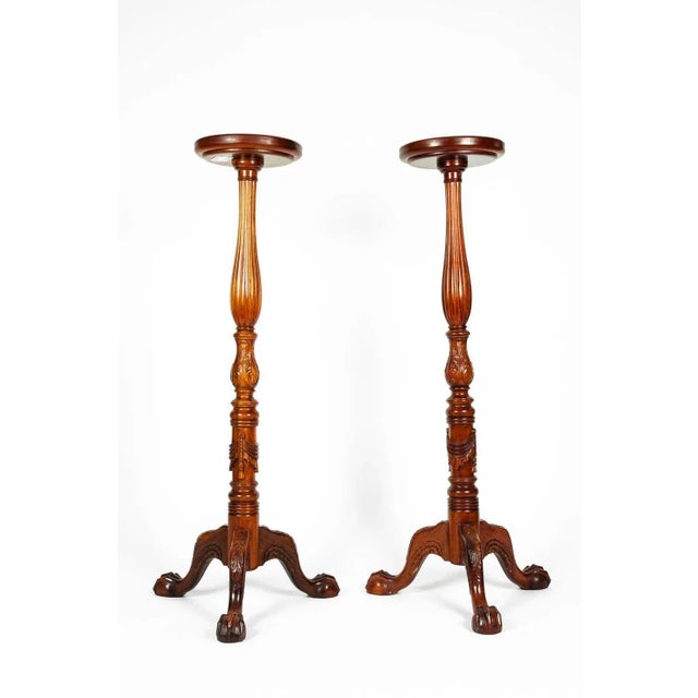 1930s Dark Mahogany Wood Plant Stand / Fern - a Pair For Sale - Image 5 of 7