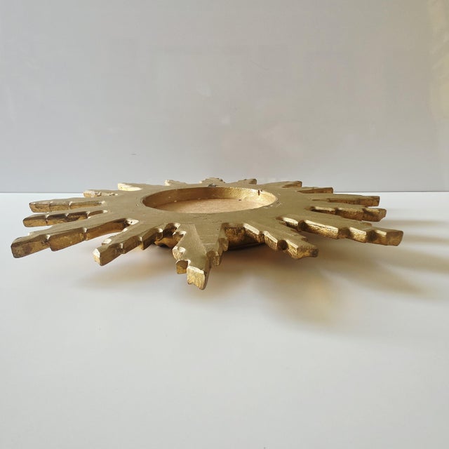 Large Vintage Wall Mirror in Sunburst Finish, 1960s For Sale - Image 9 of 11