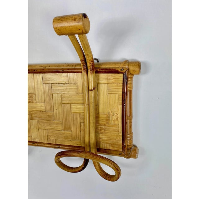 Rattan Bamboo Coat Rack Hanger, Italy, 1960s For Sale - Image 4 of 7