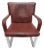Carlo Bartoli Matteo Grassi Carol 9gr Armchair in Reddish-Brown Leather For Sale