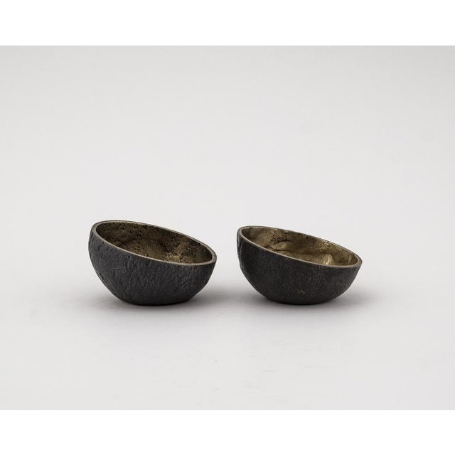 Brutalist Brass Bowls with Gilded Interior, 1960s, Set of 2 For Sale - Image 4 of 18