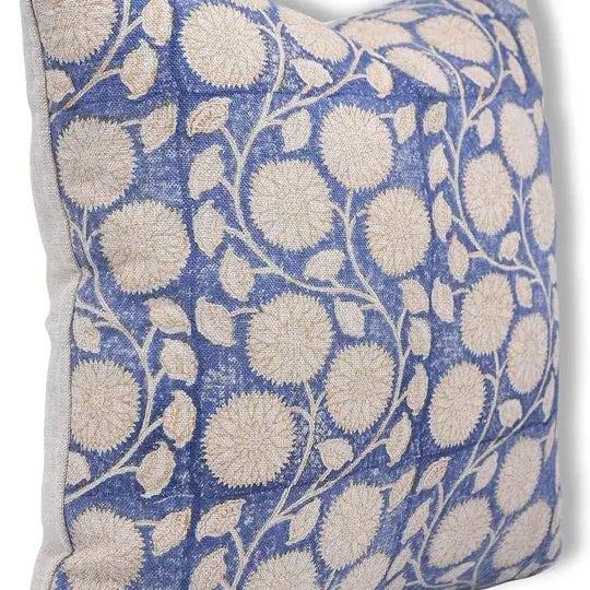 The Sudershan Jaal cushion cover showcases a powerful, intricate hand block print, Printed on thick linen, the fabric...