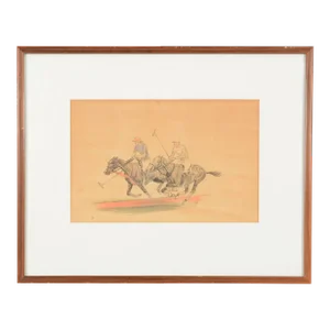 Paul Brown Pastel/ Charcoal "Drumming Fast" Polo Drawing