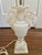 This gorgeous Vintage Carved Alabaster Two Bulb Table Lamp With Floral Motif makes an impressive statement in any setting!