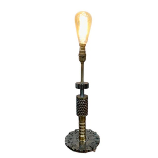 Industrial Antique Industrial Sculptural Brass Candy Drop Roller Table Lamp, 1840 For Sale - Image 3 of 3