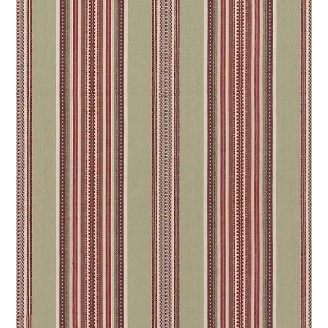 The House of Scalamandré Cyrus Cotton Stripe Fabric, Sandalwood For Sale