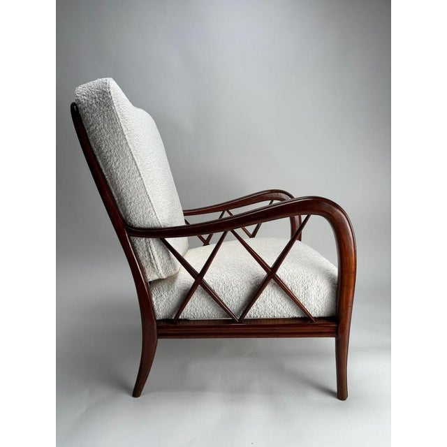 Pair of Mid-Century armchairs in the style of Paolo Buffa, Italy This is a very elegant pair of 1950s Italian armchairs,...