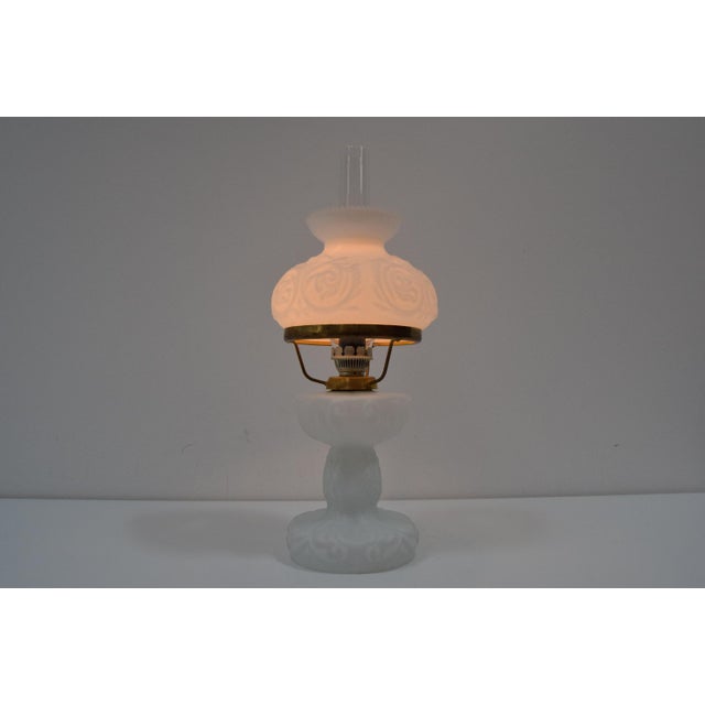 Metal Mid-Century Glass Table Lamp, 1960s For Sale - Image 7 of 15