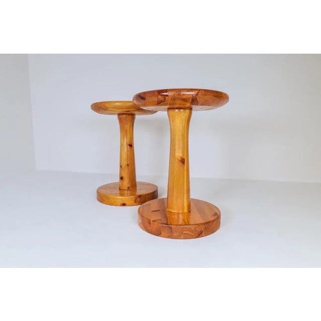 Scandinavian Modern Pine Stools, Sweden, 1970s, Set of 2 For Sale - Image 4 of 16