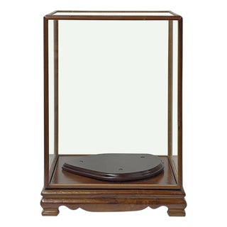 Vintage Glass Transparent Rectangular Shape Cover Display Case For Sale