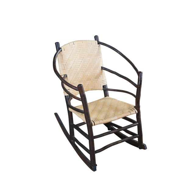 Antique signed Old Hickory Chair Co. Andrew Jackson rocking chair / rocker. Classic rustic design made from bentwood...