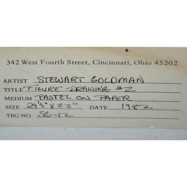 Multicolor Abstracted Reclining Nude Figure Drawing by Stewart Goldman For Sale In Monterey, CA - Image 6 of 6