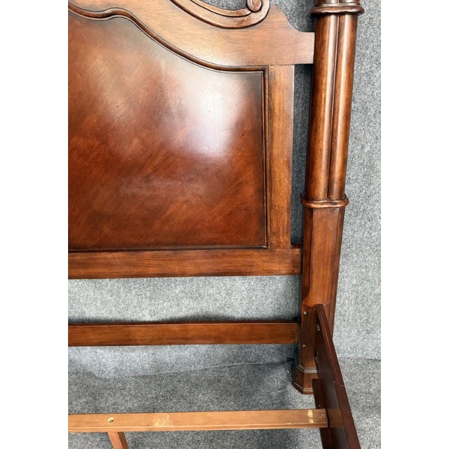 Brown Bassett Furniture King Size Poster Bed Frame For Sale - Image 8 of 18