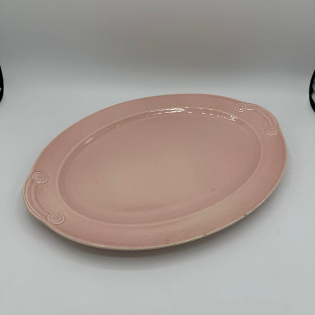 Vintage Platter in Pink Deco Style TST Taylor Smith Taylor 13" Manufactured from 1938-1960