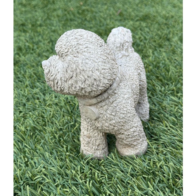 Cast Stone Bichon Frise Garden Ornament For Sale - Image 4 of 7