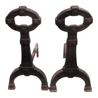 Antique Mission Arts & Crafts Andirons For Sale