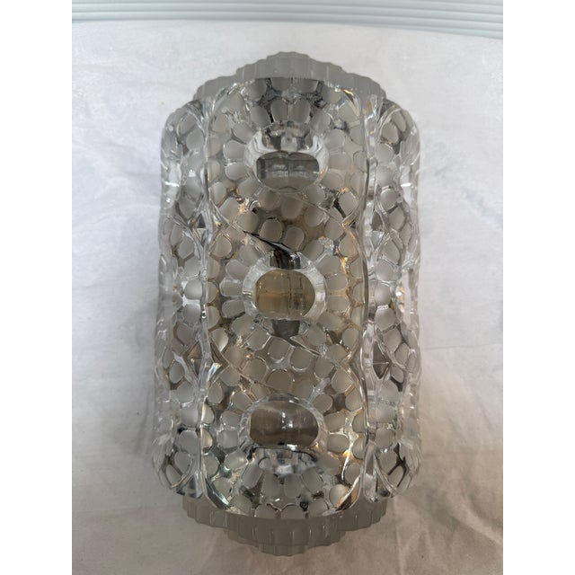 Lalique Seville Cut Glass Wall Sconce, Clear For Sale - Image 11 of 12