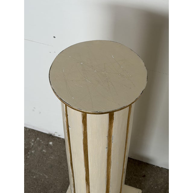 White 20th Century Gustavian Painted Pedestal Columns For Sale - Image 8 of 9