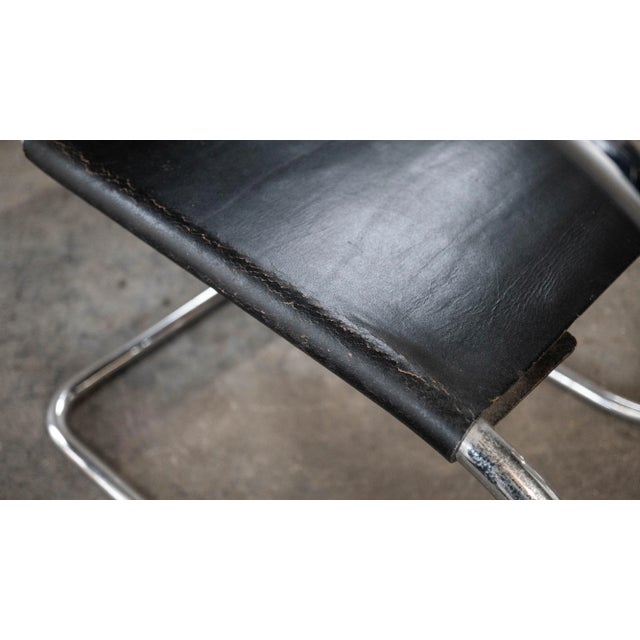 Black Vintage Mid Century Chairs Mies Van Der Rohe 'Mr20' Attr. Chairs - A Pair For Sale - Image 8 of 18