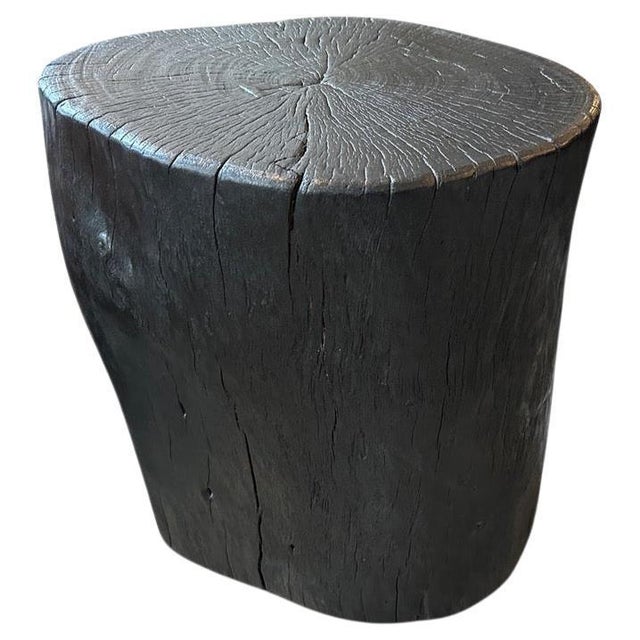 Reclaimed lychee wood side table. Charred, sanded and sealed whilst respecting the natural organic shape and revealing the...