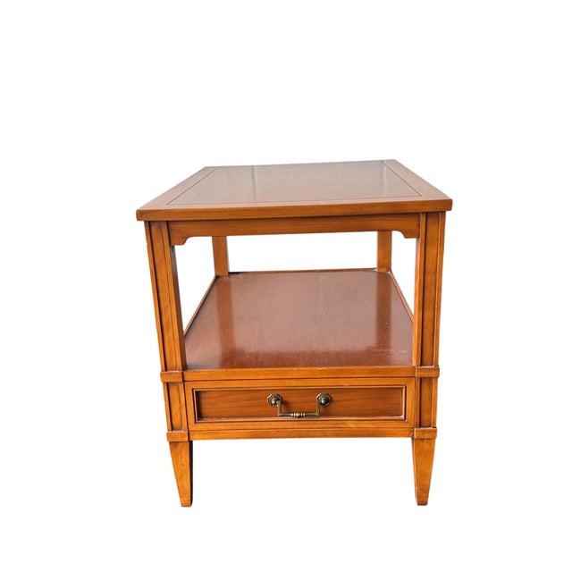 Hekman Mid-Century Modern Walnut End Tables With Drawer and Open Shelf - A Pair For Sale In Tampa - Image 6 of 13