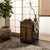 Tibetan Style Geometric Graphic Brown Golden Yellow End Table Nightstand For Sale - Image 9 of 10