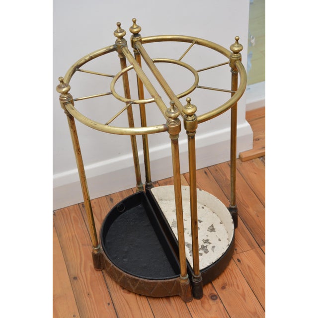 English Antique Umbrella Stands in Brass, 1870s, Set of 2 For Sale - Image 3 of 11