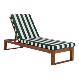 Sophie Chaise Lounge, Natural/Green Stripe For Sale