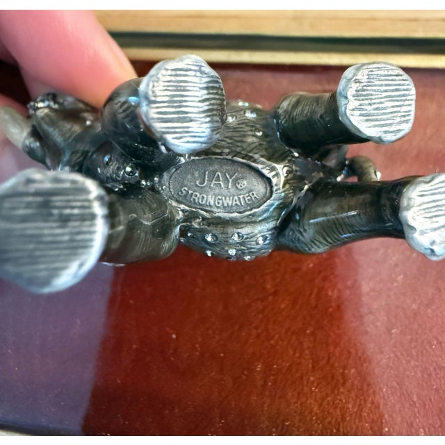 Dark Gray Jay Strongwater Hand-Enameled & Swarovski Bejeweled Elephant Figurine For Sale - Image 8 of 8