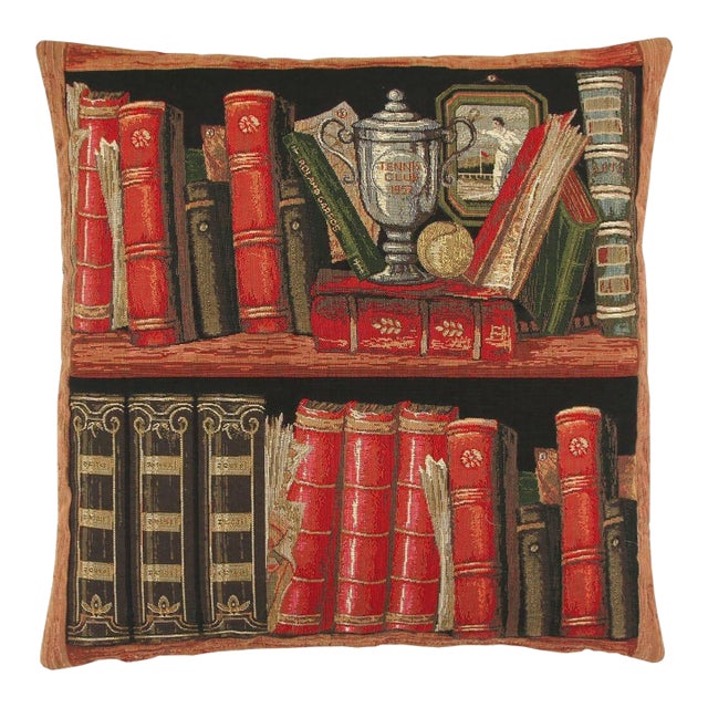 Library II Tapestry Cushion With Feather Filler - 46x46cm (18"x18") For Sale