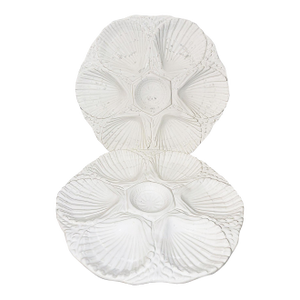 1970s Portuguese Majolica Oyster Plates by Olfaire