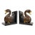 Vintage Wooden Swan Bookends With Gilt Detail For Sale