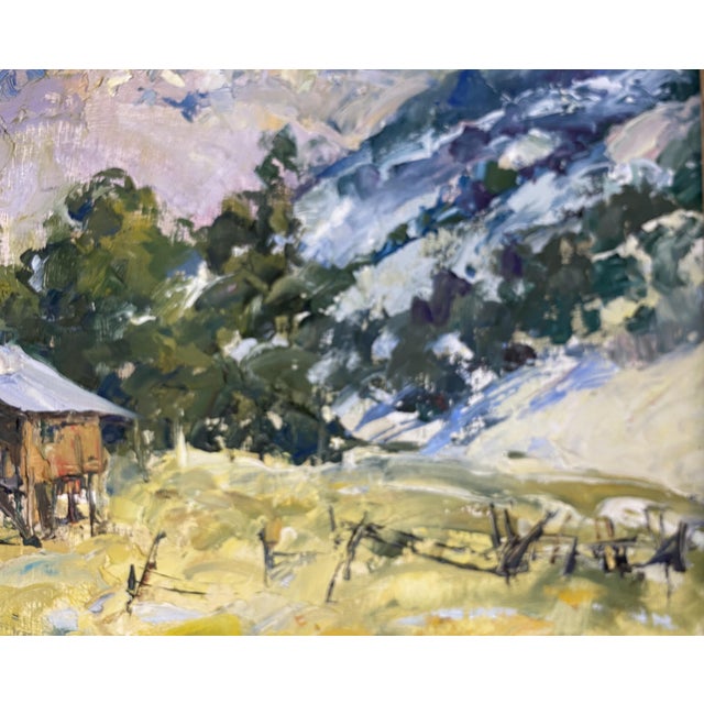 2020s "February Morning" ~ Lorie Batson, Original Oil Painting, a Quiet Rural Landscape With a Rustic Charm and Morning Light on the Old Loafing Shed. For Sale - Image 5 of 11