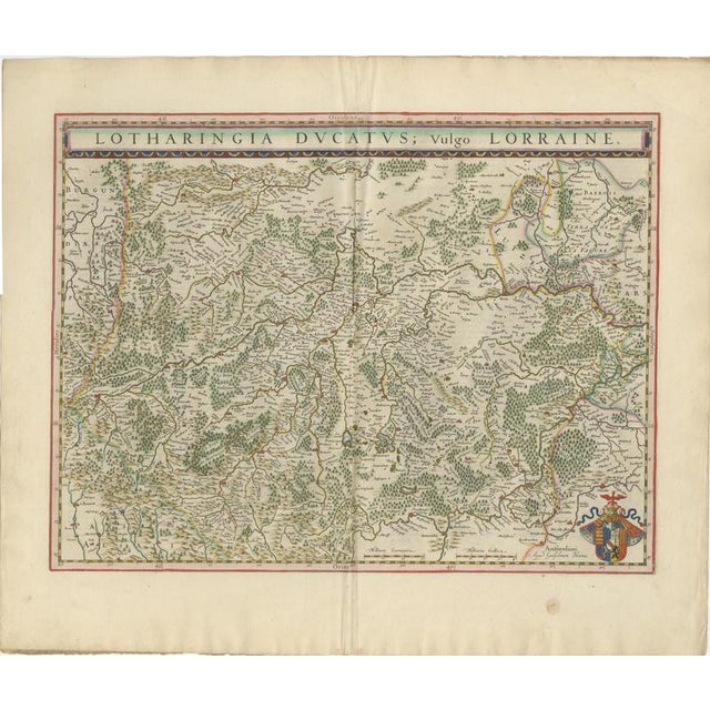 Hand-Colored Dutch Golden Age Map of Lorraine from Blaeu, 1642 For Sale - Image 12 of 12