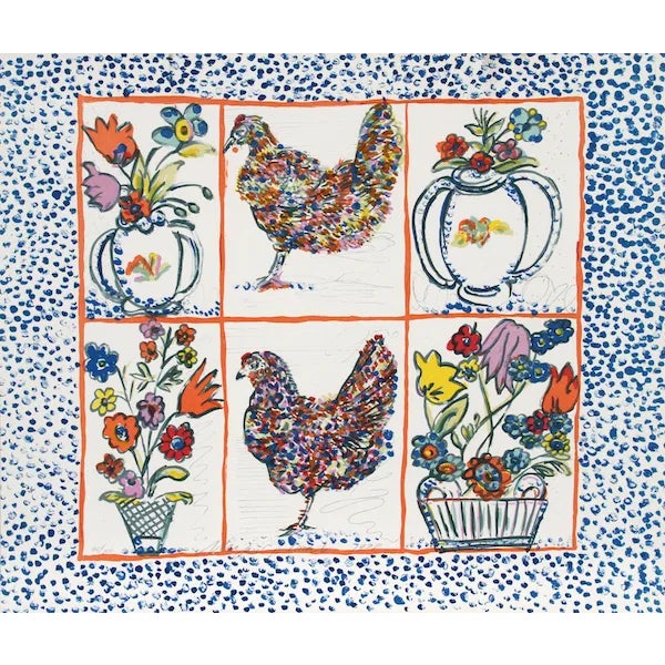 Margaret Israel, "Chickens," Lithograph For Sale