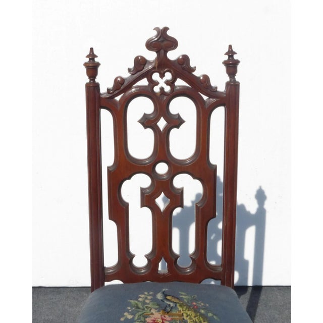 Vintage Victorian Blue Floral Tapestry Accent Chair ~ French Provincial Gorgeous Chair in Great Vintage Condition. Solid...